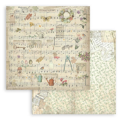 Papierblock 20,3x20,3 cm - 10 Blätter - Garden