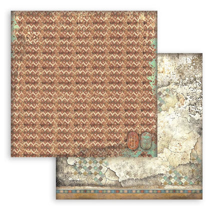 Papierblock 20,3x20,3 cm - 10 Blätter - Hintergrundauswahl - Fortune/ Land der Pharaonen