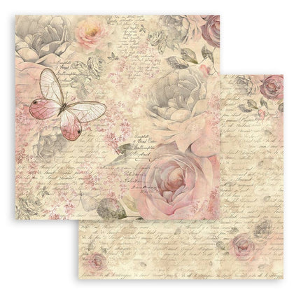 Papierblock 20,3x20,3 cm - 10 Blätter - Shabby Rose
