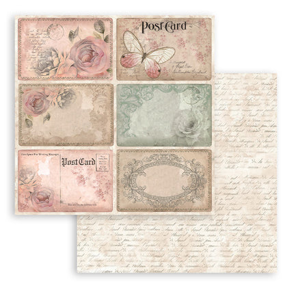 Papierblock 20,3x20,3 cm - 10 Blätter - Shabby Rose