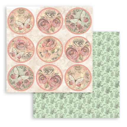 Papierblock 20,3x20,3 cm - 10 Blätter - Shabby Rose