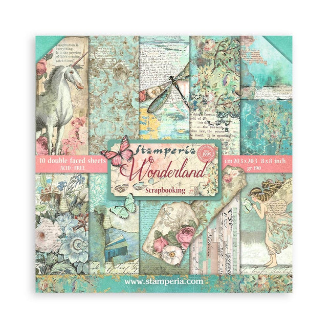 Papierblock 20,3x20,3 cm - 10 Blätter - Wonderland