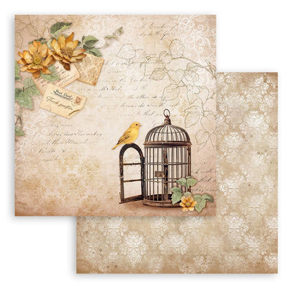 Papierblock 20,3x20,3 cm - 10 Blatt - Goldene Harmonie