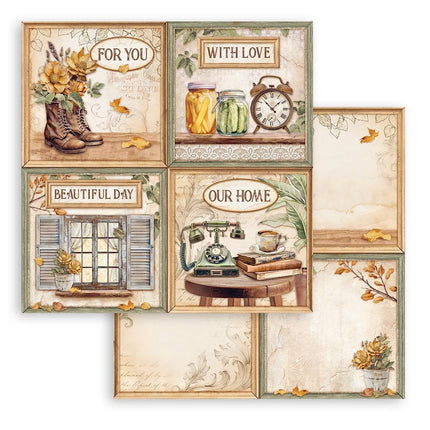 Papierblock 20,3x20,3 cm - 10 Blatt - Goldene Harmonie
