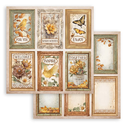 Papierblock 20,3x20,3 cm - 10 Blatt - Goldene Harmonie