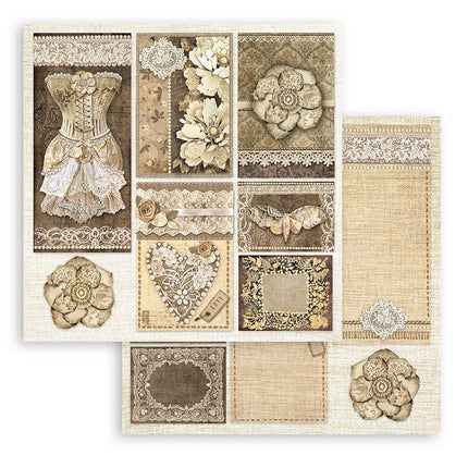 Papierblock 20,3x20,3 cm - 10 Blatt - Old Lace