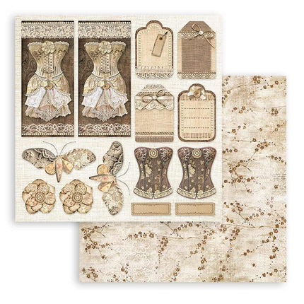 Papierblock 20,3x20,3 cm - 10 Blatt - Old Lace