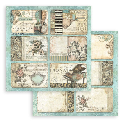 Papierblock 20,3x20,3 cm - 10 Blätter - Musik