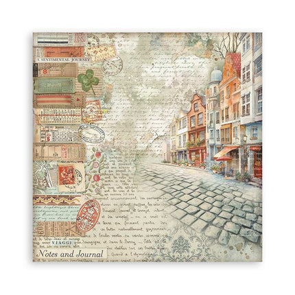 Papierblock 20,3x20,3 cm - 10 Blätter - Art of Travelling