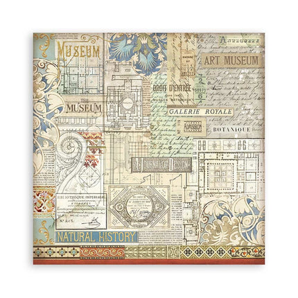 Papierblock 20,3x20,3 cm - 10 Blätter - Art of Travelling