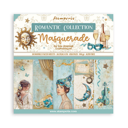 Papierblock 20,3x20,3 cm - 10 Blatt - Masquerade