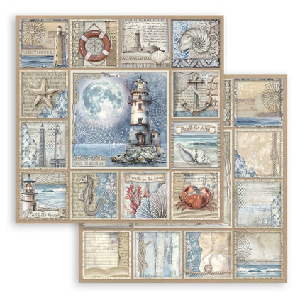 Papierblock 20,3x20,3 cm - 10 Blatt - Silent Sea