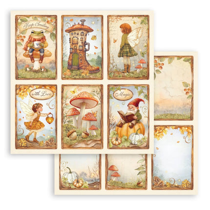 Papierblock 20,3x20,3 cm - 10 Blätter - Flüsternde Wälder