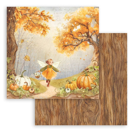 Papierblock 20,3x20,3 cm - 10 Blätter - Flüsternde Wälder