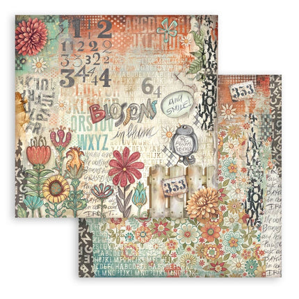 Papierblock 20,3x20,3 cm - 10 Blätter - Flauschige Freunde