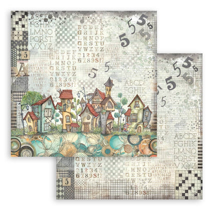 Papierblock 20,3x20,3 cm - 10 Blätter - Flauschige Freunde