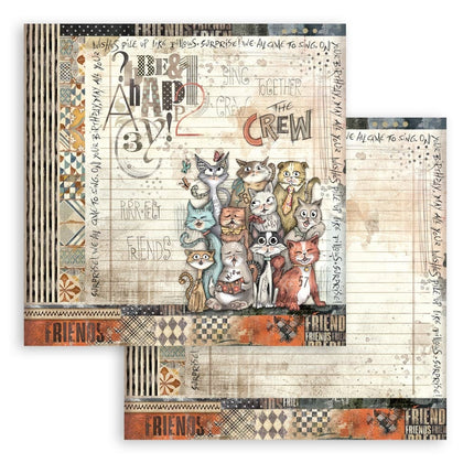 Papierblock 20,3x20,3 cm - 10 Blätter - Flauschige Freunde