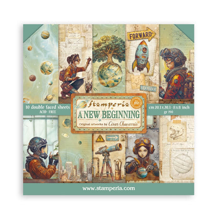 Scrapbooking kleiner Block 10 Blatt cm 20,3x20,3 (8"x8") - A new Beginning