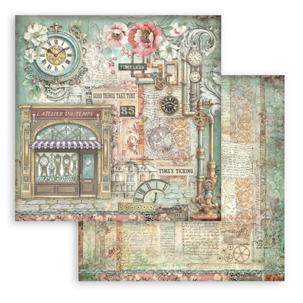 Bedrucktes Scrapbooking-Pad für Kunst und Handwerk 10 Blatt cm 20,3x20,3 (8"x8") - Gardens of Time