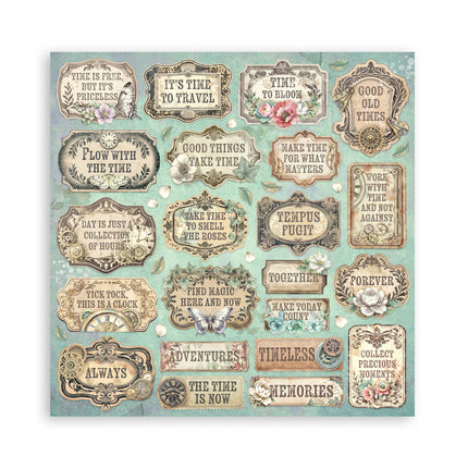 Bedrucktes Scrapbooking-Pad für Kunst und Handwerk 10 Blatt cm 20,3x20,3 (8"x8") - Gardens of Time
