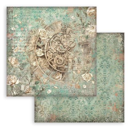 Bedrucktes Scrapbooking-Pad für Kunst und Handwerk 10 Blatt cm 20,3x20,3 (8"x8") Hintergründe - Gardens of Time