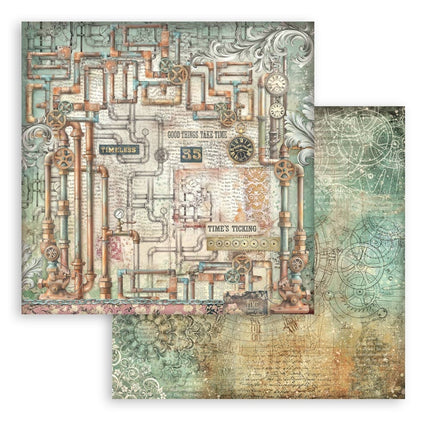 Bedrucktes Scrapbooking-Pad für Kunst und Handwerk 10 Blatt cm 20,3x20,3 (8"x8") Hintergründe - Gardens of Time