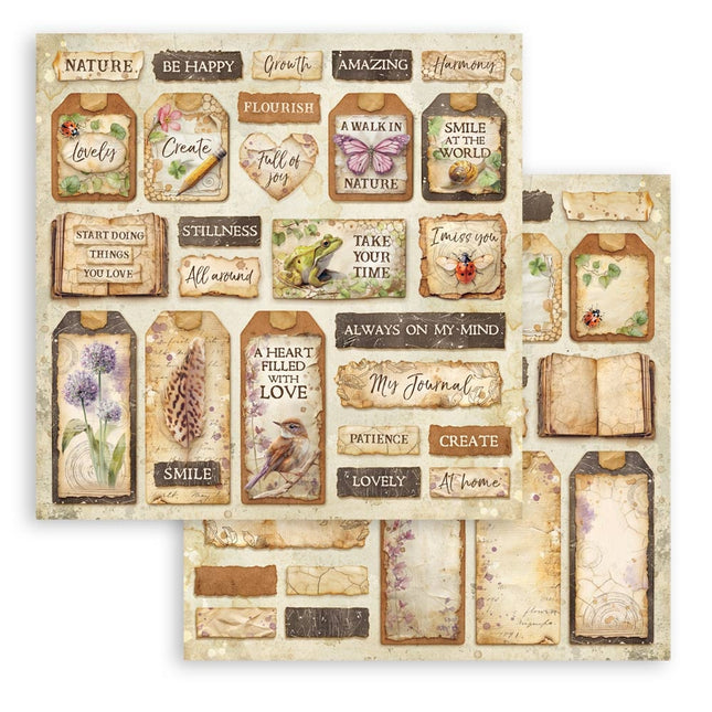 Scrapbooking Bedrucktes Pad für Kunst und Basteln 10 Blatt cm 20,3x20,3 (8"x8") - Rundum
