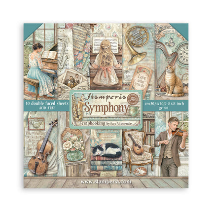 Scrapbooking-Druckblock für Kunst und Handwerk 10 Blatt cm 20,3x20,3 (8"x8") - Symphony
