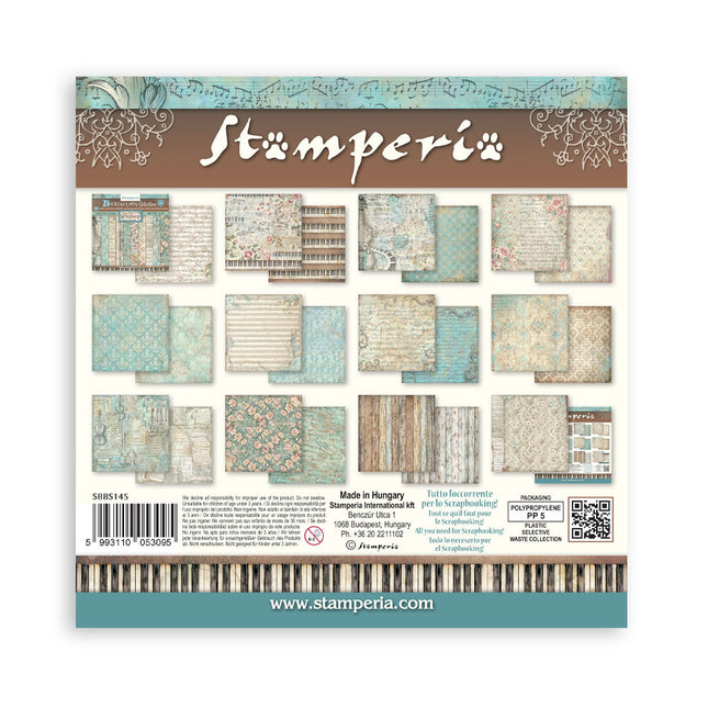Scrapbooking-Druckblock für Kunst und Handwerk 10 Blatt cm 20,3x20,3 (8"x8") Hintergründe - Symphony