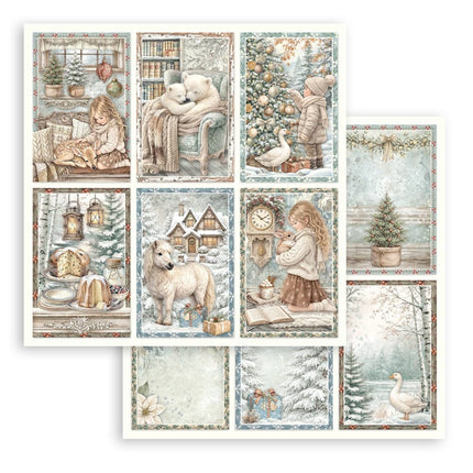 Scrapbooking Printed Pad for Art and Craft 10 sheets cm 20,3X20,3 (8"X8") - White Christmas