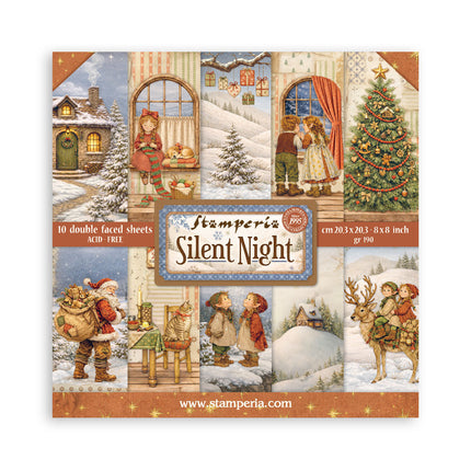 Scrapbooking Printed Pad for Art and Craft 10 sheets cm 20,3X20,3 (8"X8") - Silent Night