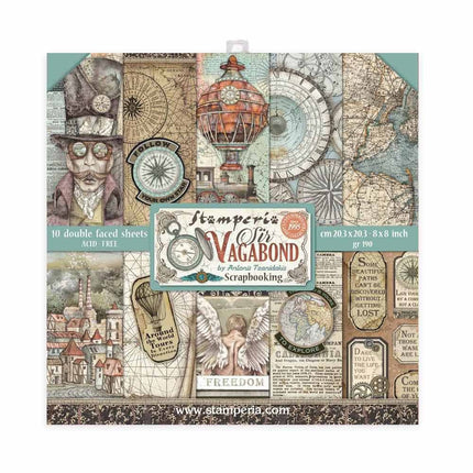 Scrapbooking Mini Pad 10 sheets 20,3x20,3 cm  Sir  vagabond
