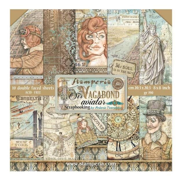Paperpad Sir Vagabond Aviator - 20,3x20,3 cm - 10 vellen