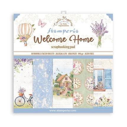 Papierblock 20,3x20,3 cm - 10 Blatt - Create Happiness Welcome Home