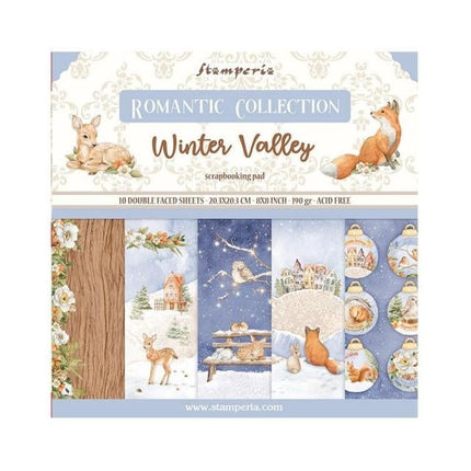 Papierblock 20,3x20,3 cm - 10 Blätter - Winter Valley
