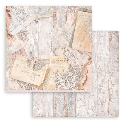 Papierblock 20,3x20,3 cm - 10 Blätter - Romance Forever