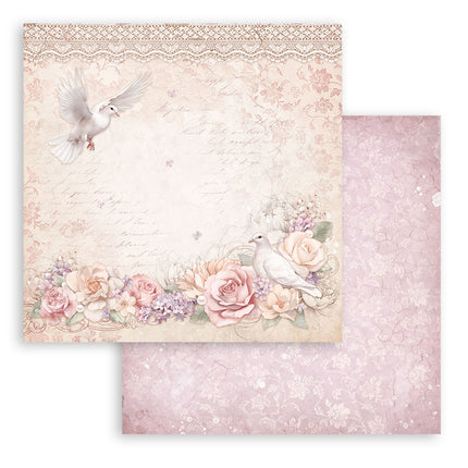 Papierblock 20,3x20,3 cm - 10 Blätter - Romance Forever