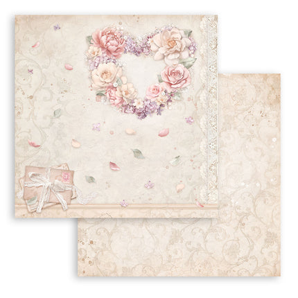 Papierblock 20,3x20,3 cm - 10 Blätter - Romance Forever