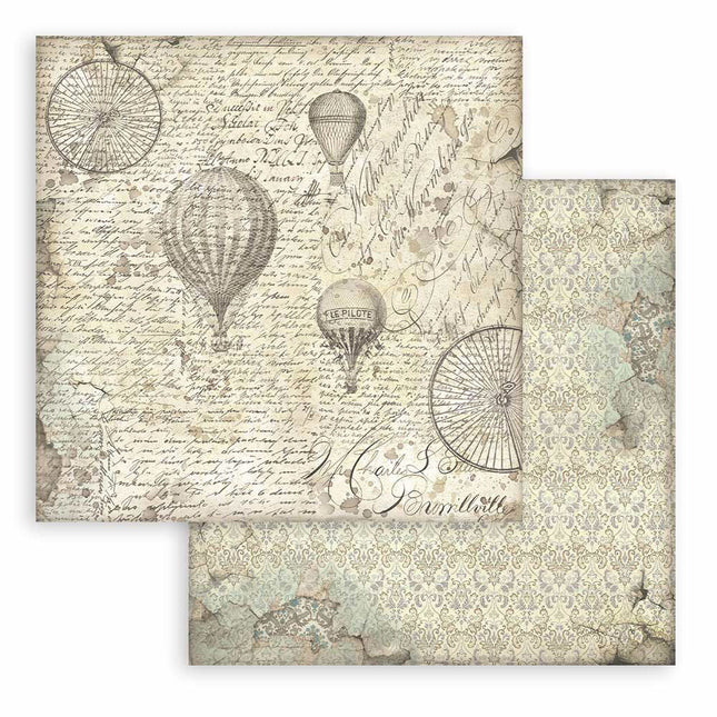 Papierblock 20,3x20,3 cm - 10 Blatt - Backgrounds Selection - Fantastische Reisen