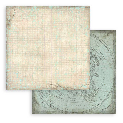 Papierblock 20,3x20,3 cm - 10 Blatt - Backgrounds Selection - Fantastische Reisen