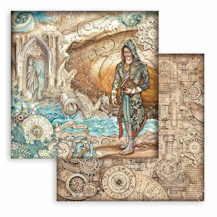 Papierblock 20,3x20,3 cm - 10 Blatt - Sir Vagabond in Fantasy World