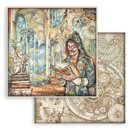 Papierblock 20,3x20,3 cm - 10 Blatt - Sir Vagabond in Fantasy World