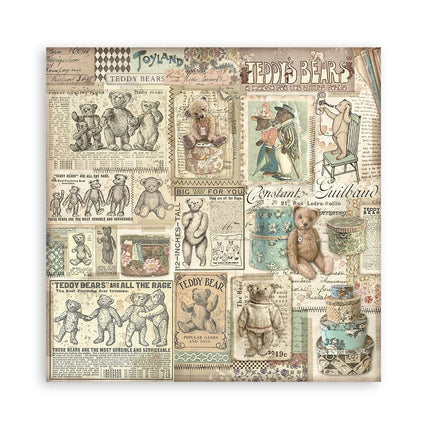 Papierblock 20,3x20,3 cm - 22 Blatt - Einseitig Brocante Antiques