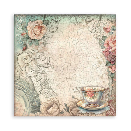 Papierblock 20,3x20,3 cm - 22 Blatt - Einseitig Brocante Antiques