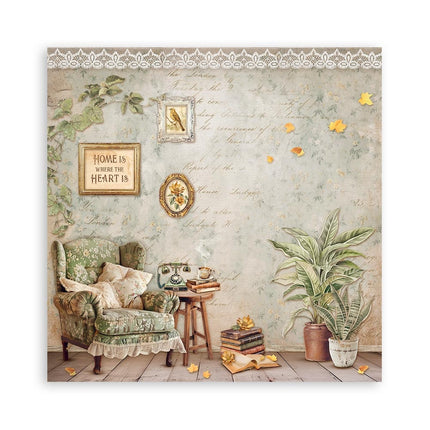 Papierblock 20,3x20,3 cm - 22 Blatt - Einseitig Goldene Harmonie