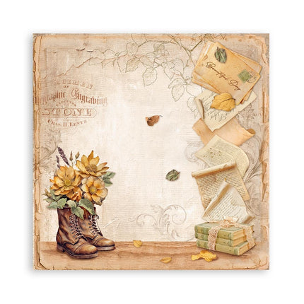 Papierblock 20,3x20,3 cm - 22 Blatt - Einseitig Goldene Harmonie