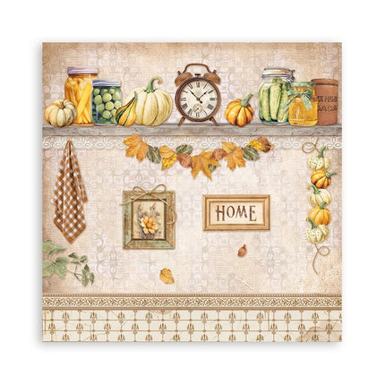 Papierblock 20,3x20,3 cm - 22 Blatt - Einseitig Goldene Harmonie