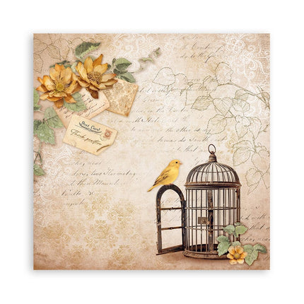 Papierblock 20,3x20,3 cm - 22 Blatt - Einseitig Goldene Harmonie