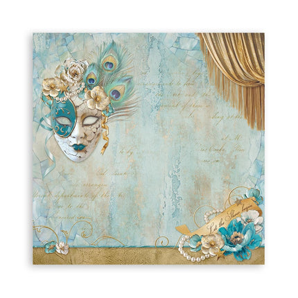 Papierblock 20,3x20,3 cm - 22 Blatt - Einseitig Masquerade