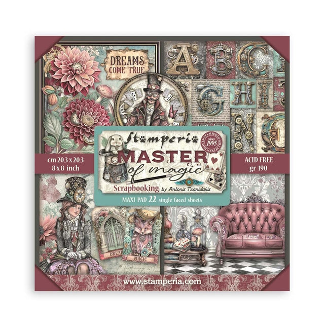 Papierblock 20,3x20,3 cm - 22 Blätter - Einseitig Meister der Magie